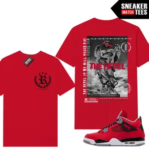 Toro Bravo 4 AJ4 Shirts to match Sneaker Match Tees Red Rebel