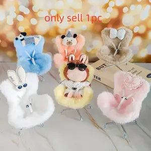 High-Quality Car Air Vent Clip Decor, Plush Safety Seat, Doll Storage Rack for Labubu Dolls, Cute Mini Sofa Chair, Desktop Decoration