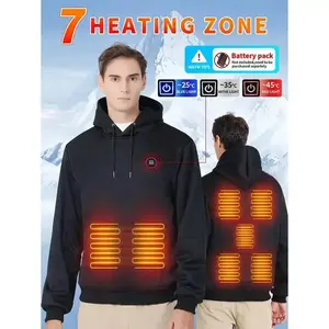 HeatedHoodieforMen-WinterWarmBatteryPoweredHeating-?PulloverHoodiewithPocketsSuitableforOutdoorActivities,SingleSwitchControlsSevenHeatingZones(PowerSupplyNotIncluded)