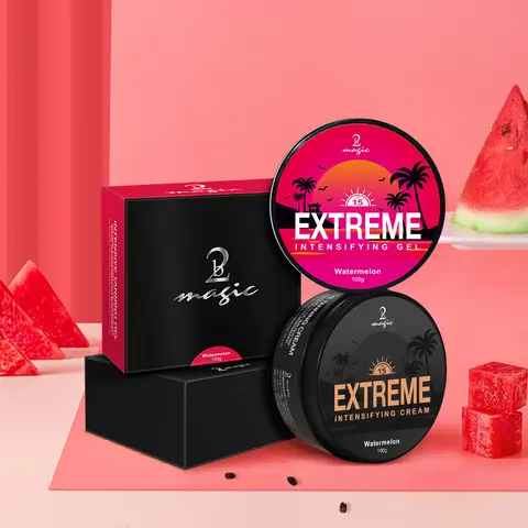 2Bmagic Watermelon Tan Gel - 100ml Portable Body Care Self-Tanner, Alcohol-Free Sunless Tanning Radiant Moisturizer with Coconut Oil, Sun Protection, Walnut Infusion, Lightweight Formula for Smooth Dark Bronzy Youthful Skin