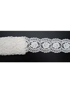 eZthings Cotton Lace Embroidery Wedding Fabric Trim for DIY Decorating, Floral Designing and Crafts