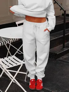 Women's Solid Drawstring Waist Thermal Lined Sweatpants, Casual Pocket Jogger Pants, Jogging Pants for Daily Wear, Ladies Bottoms for All Seasons, Women Workout Clothes