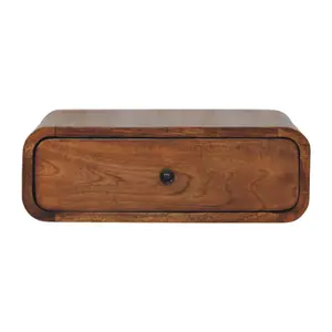 Avora Wall-Mounted Honey Caramel 1-Drawer Nightstand