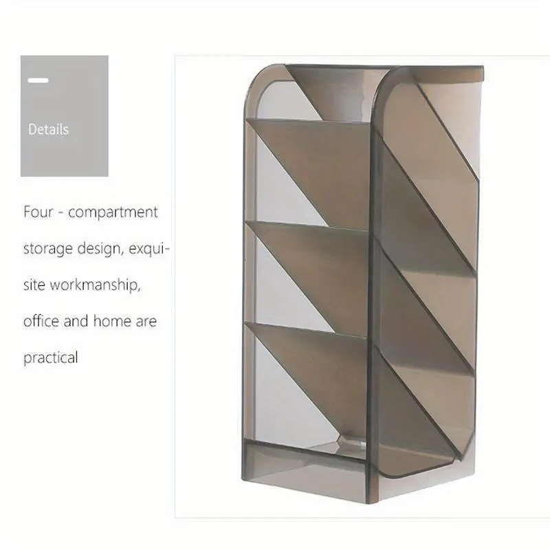Creative Transparent Oblique Insert Pen Holder Student Desktop Pen Bucket Storage Box Stationery Organizer Office Pen Holder Desk Organizer Tidy