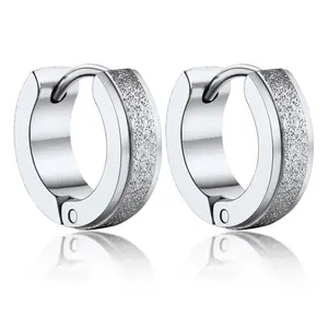 PROSTEEL Matte Hoop Earrings Surgical Stainless Steel Small Chunky Hoop Earrings Earrings Everyday Jewelry Unisex For Men Women Gift Box
