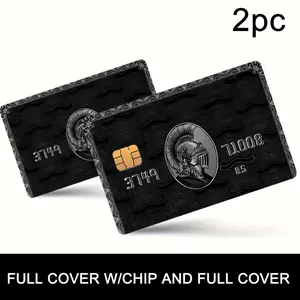 Samurai Black Card 2-piece set/Fashionable glossy laser style novel pictures/Personal privacy protection stickers/Personalized birthday gifts/Small chips/Credit cards/Transaction cards/Transportation cards/Debit cards/Access control card skins