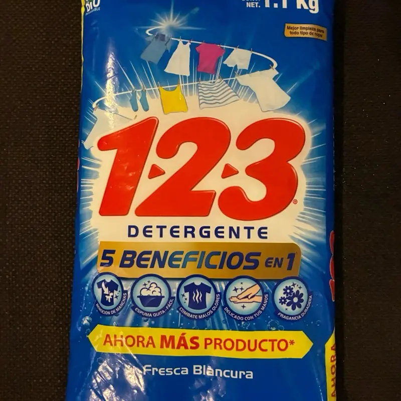 Laundry Powder Detergent, 1-2-3 Formula, 1kg