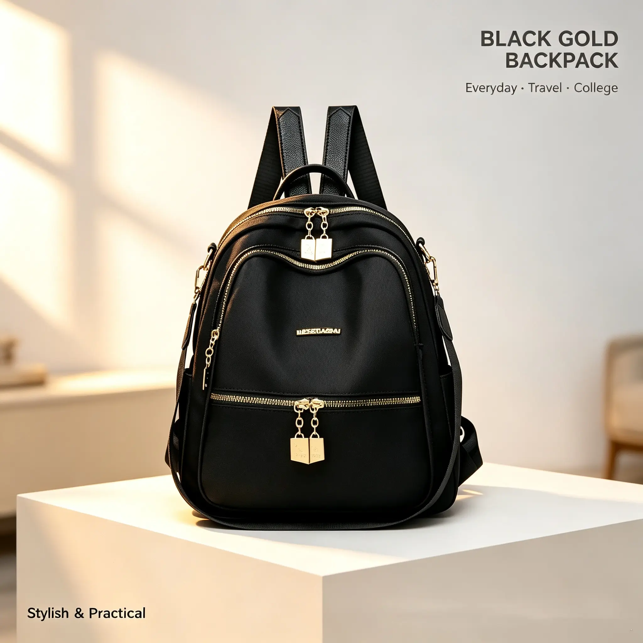Women's Large Capacity Twill Oxford Anti-Theft Backpack - 0.76kg Lightweight Waterproof Bag with Adjustable Shoulder Straps, Brown Leather Trim, Multi-Pockets for School Style, Back to School Hauls, Campus Life Commuting & Travel Backpack Bags Multi Compa
