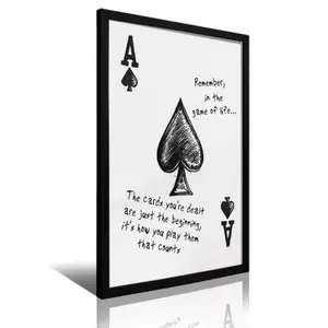 Ace of Spades Motivational Wall Art Inspirational Mental Health Decor Home Gift for Office Bedroom Living Room