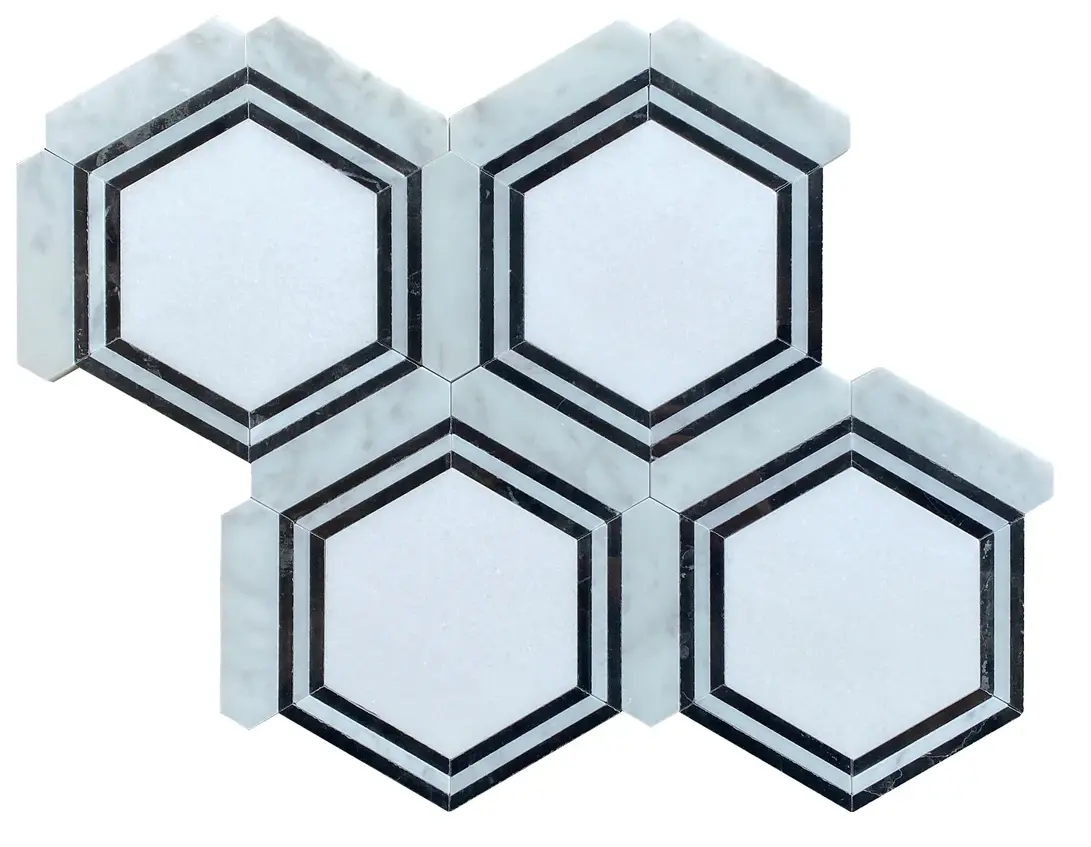 Georama Hexagon Carrara, Nero and Thassos