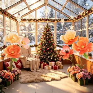 Giant Minimalist Artificial Floor-Standing Floral Displays - Home Decor Photo Props for Wedding Venues, Shopping Malls
