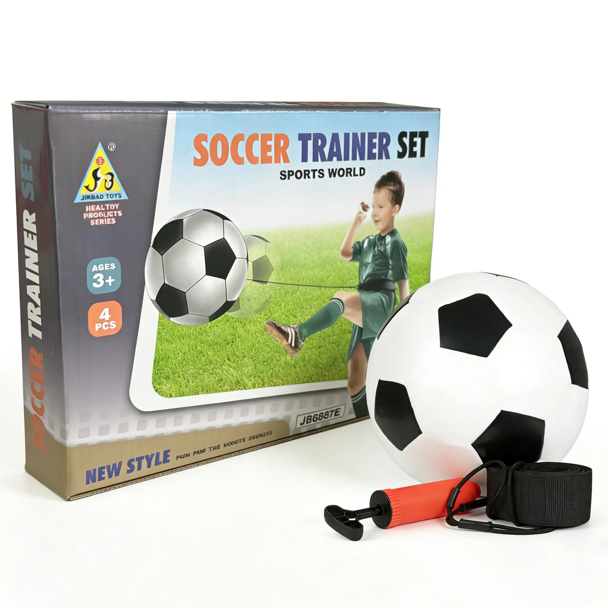 Solo Soccer Trainer with Adjustable Belt - Football Kick & Throw Practice Aid for Kids, Indoor/Outdoor Training Tool to Improve Control Skills, Beginner Gift