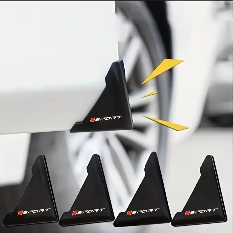 4-Pack Car Door Corner Protectors, Right Angle Impact Protection, Sport Logo, Self-Adhesive, Easy Install, Fits Cars, Trucks, Suvs, Sticker Decals, Vehicle Exterior Decoration, Sticker for Cars, Car Accessories