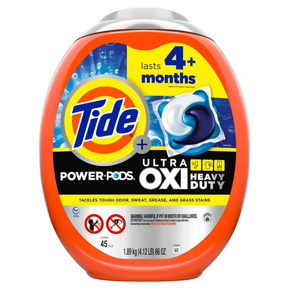 Ultra Oxi Heavy Duty HE Power Pods Original Scent Laundry Detergent Pods, 45-Count