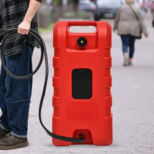 OEDRO Fuel Caddy 15 Gallon, Fuel Transfer Tank, Portable Gasoline Diesel Fuel Tank with Manual Transfer Nozzle, Diesel Fuel Container, Red