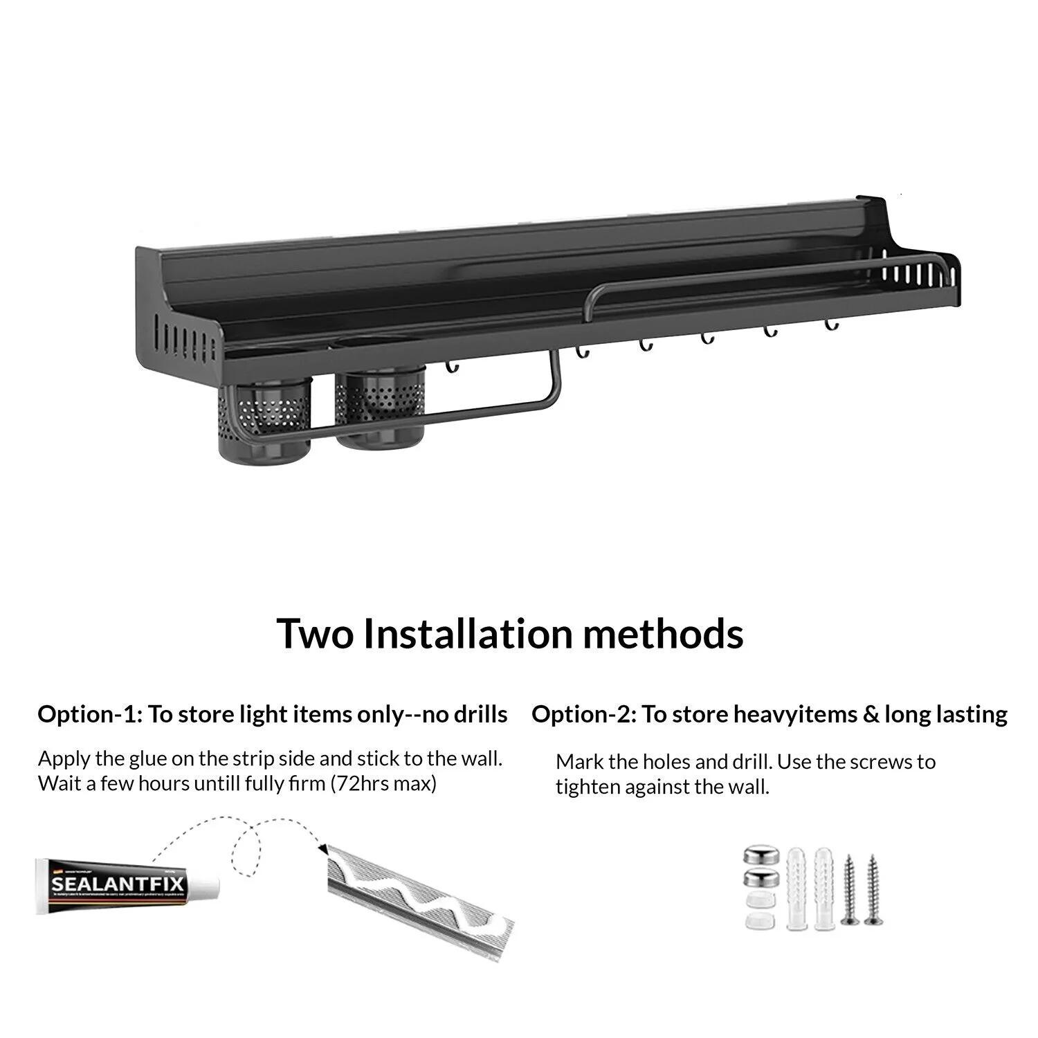 Kitchen Organizer Shelf Wall-Mounted Spice Storage Rack Kitchen Knife Holder Wall Seasoning Chopstick Spoon Shovel Storage Does not apply