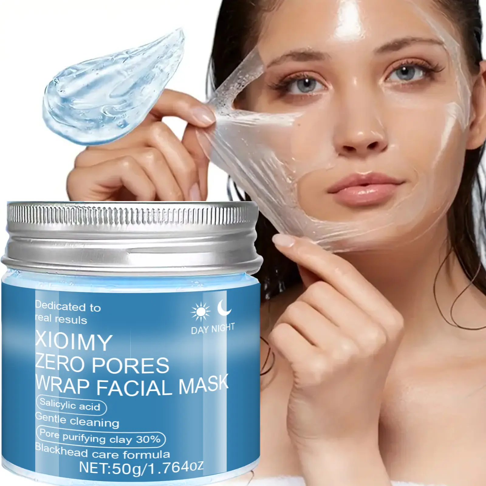 50g Instant Firming and Hydrating Salicylic Acid Day & Night Blackhead Remover Peeling Face Mask, Rich in Salicylic Acid, Absorbs in 5 Seconds, Firms and Lifts Skin, Hydrating Tightening Mask