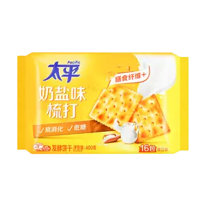 PACIFIC Low Sugar Whole Wheat Fermented Biscuits - Salty & Sweet Milk Salt Flavor, 400g Snack Pack