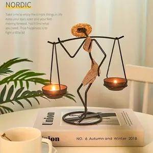 Creative Iron Candle Holder, Nordic Romantic Style, Handmade Silhouette Figurine, Table Centerpiece, Dinner Party, Wedding Decor, Home Decor