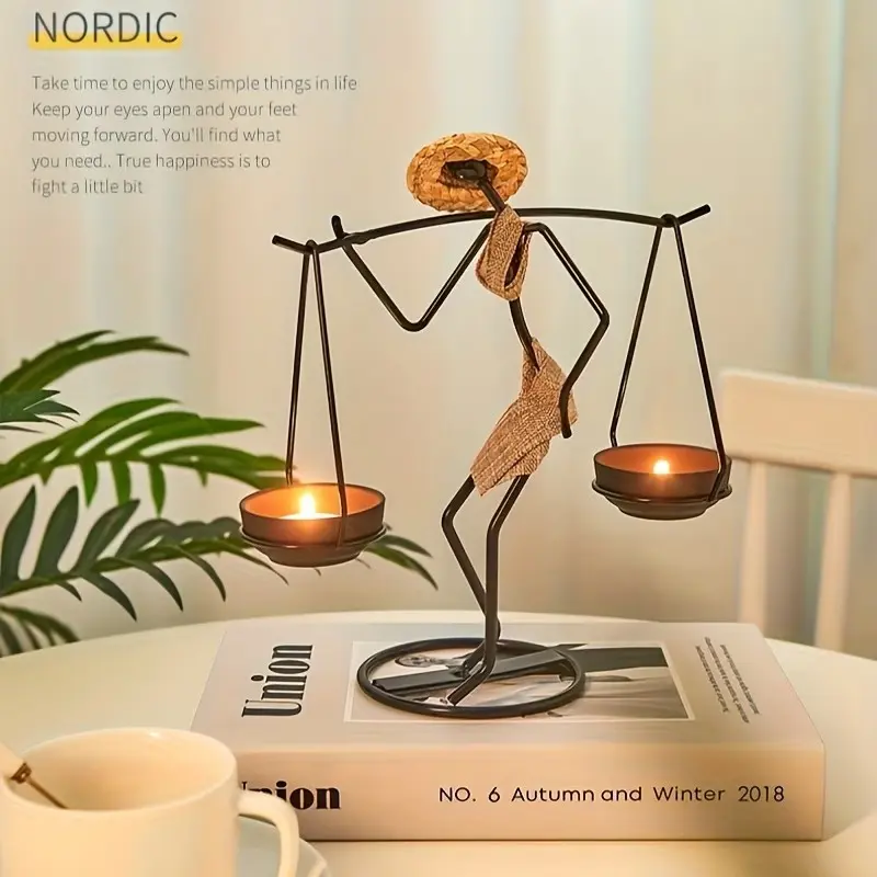 Creative Iron Candle Holder, Nordic Romantic Style, Handmade Silhouette Figurine, Table Centerpiece, Dinner Party, Wedding Decor, Home Decor, Tealight Candle Holder