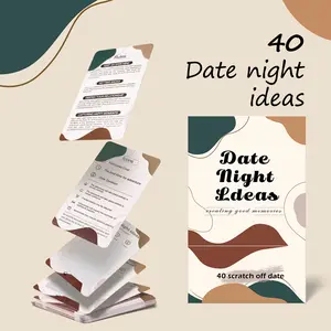 Date Night Idea Cards - 40 Unique Couples Date Scratch Cards for Ages 12+ Latex-Free BPA-Free Gift for Him China Made