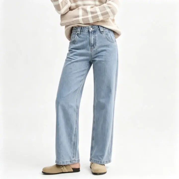 EMMIOL Womens Cropped Jeans Straight Leg,Mid-High Rise Baggy Denim Pants,Boyfriend Wide Leg,Loose Fit with Pocket Ankle Jeans