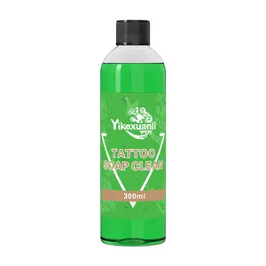 Super Concentrated Green Tattoo Soap 300mL + 120mL Foaming Bottle Set - Professional Cleaning for Tattoo/Piercing Skin & Equipment Sanitizing color enhancement old tattoo