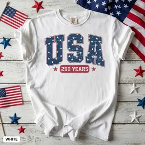 Retro Usa 250 Years Comfort Colors Shirt, Independence Day Shirt, Celebrate 250th Anniversary Shirt, Usa 250 Tee,4th of July Patriotic Gift