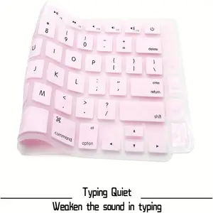 Pink Silicone Keyboard Protector Cover for MacBook Air & Pro 13/15 Inch - Scratch-Resistant,Light Beige Compatible with All Versions  Pad Pad Portable