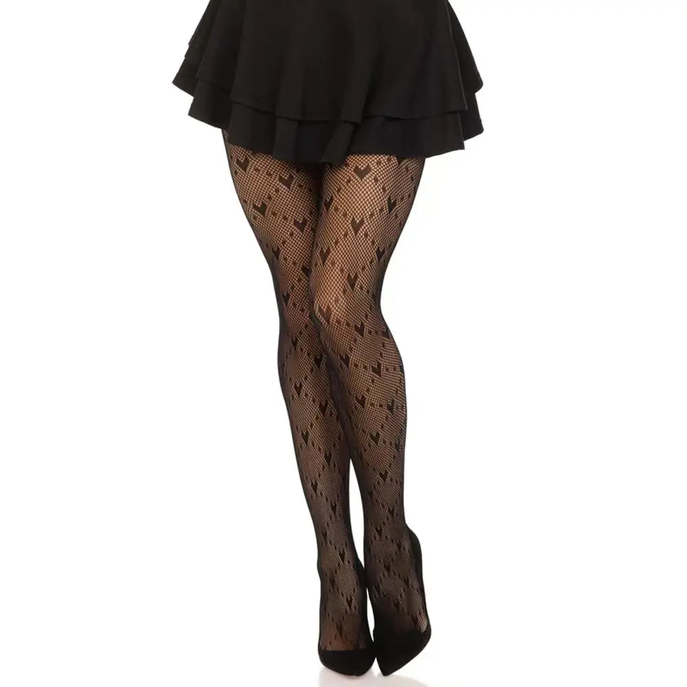 Cute Heart Patterned Fishnet Tights for Women, Comfy Breathable Lace Pantyhose,  Sexy Leggings for Pole Dance Outfit, Halloween Stockings & Daily Wear Comfy Sexy Leggings for Halloween Stockings, Pole Dance & Rave Outfits sohochic