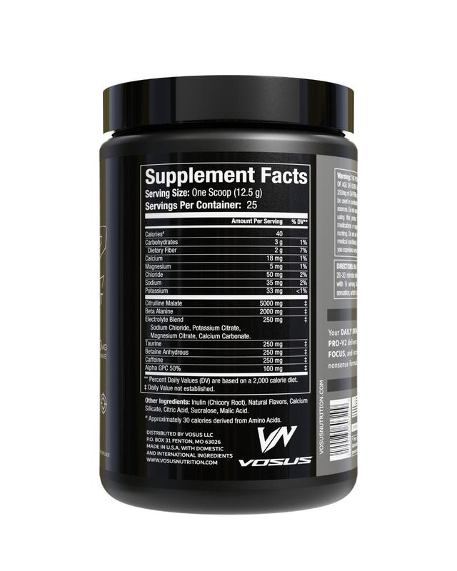 VOSUS PRO-V2 Enhanced Daily-Driver Pre-Workout Ice Pop Flavor for Smooth Energy Focus and Endurance Support with Citrulline Malate and Beta-Alanine - Healthcare