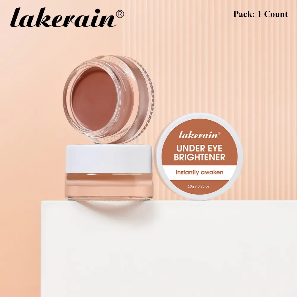Lakerain Eye Brightening Concealer, Brightening Formula Makeup, Under Eye Brightener, Waterproof & Sweatproof, 4 Colors, Brighten Dark Circles, Lightweight & Smooth, Suitable for All Skin Tones