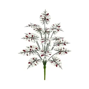 Artificial White Red Taro Plant 18 Heads 29.5in - Lifelike Faux Foliage | No Maintenance Decorative Leaves for Home Office Indoor Outdoor Decor