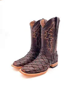 Cowboy Boot Rustic Cognac Bass Pirarucu