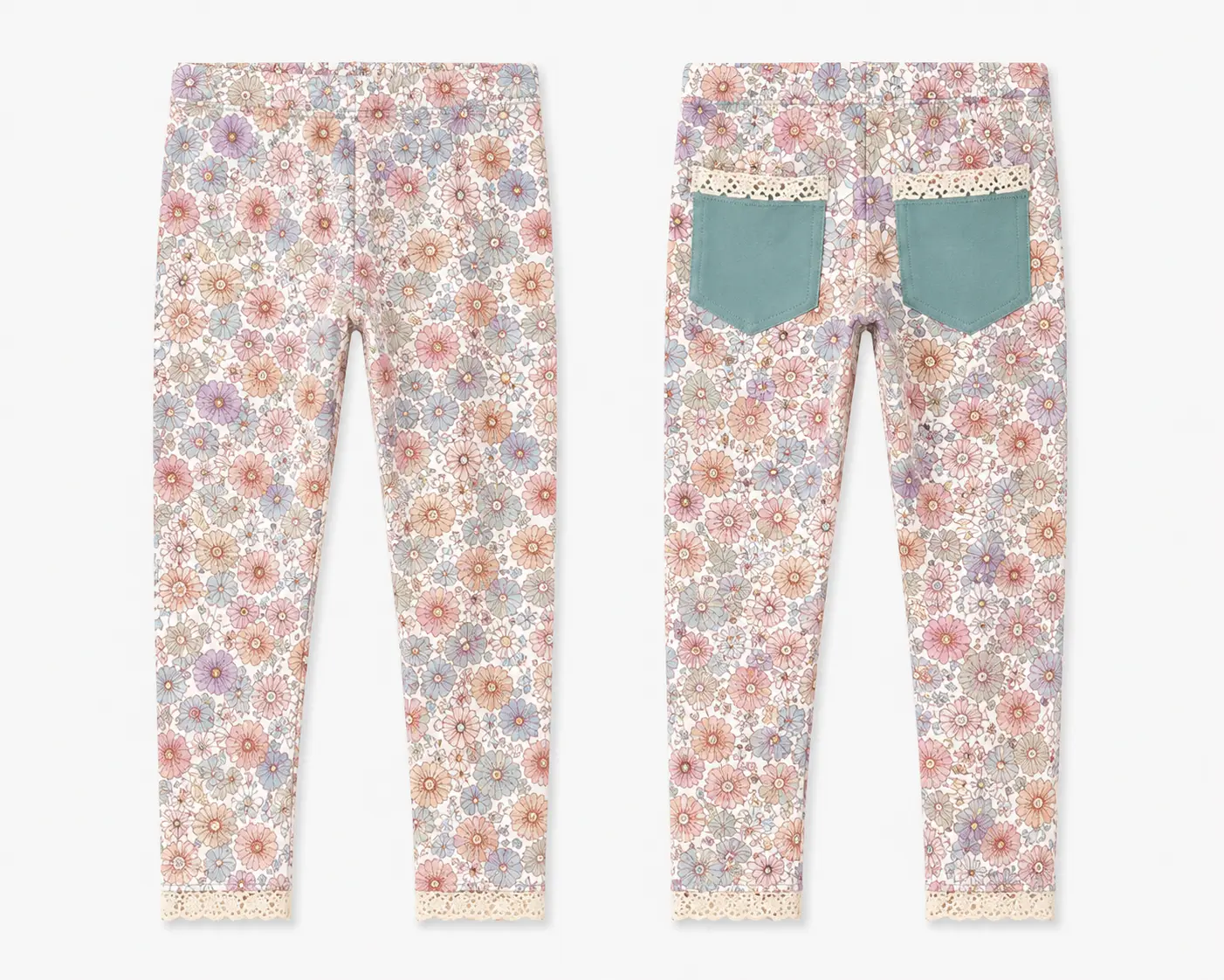 Lace Leggings - Vintage Fall Floral