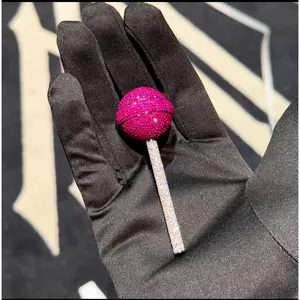 [ICE HUE]18K Gold Vacuum Plated Copper with 5A+ Sri Lanka Zircon Lollipop Pendant With Necklace Miami Italy Mexico & Micro Inspired for Women & Men Jewelry,Daily Wear,Casual Fashion,Gift Idea,,Classic,Hip Hop,Simple,Sporty Style