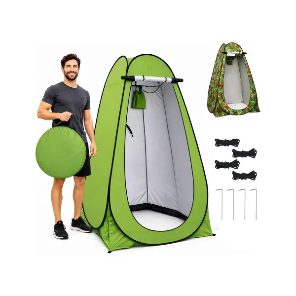 Lightweight Pop Up Privacy Tent, Portable Shower & Changing Tent With 170g Polyester Fabric, 2 Window Designs, Waterproof & Windproof For Outdoor Camping, Beach, Festival, Toilet, Fishing & Bathing