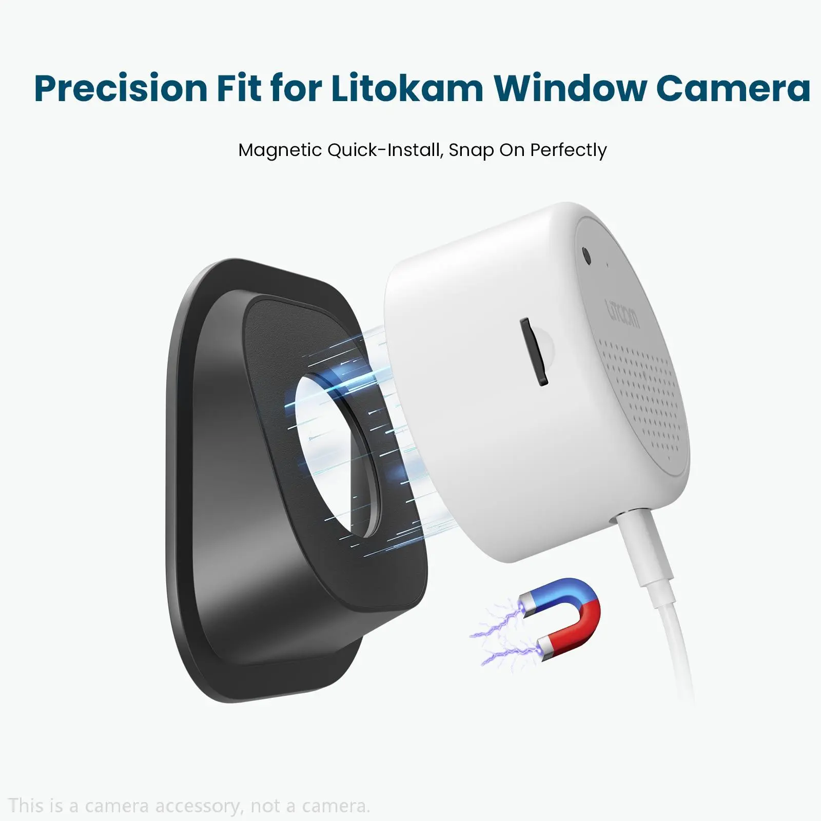 Litokam Safety Security Camera Holder for Wireless Outdoor & Security Camera Outdoor, Adjustable Angle & Tilt for Focus, No Screws, Self-Adhesive Damage-Free Installation, Magnetic Hold, Non-Mirror Image (C4 Model)