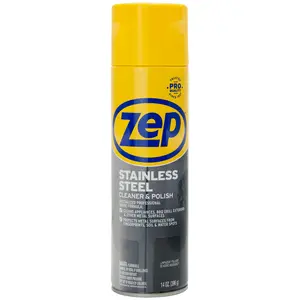 Zep Stainless Steel Cleaner and Polish – Removes Fingerprints and Water Spots – 14 oz