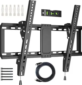 TV Wall Mount for 3785 Inch TVs, Tilting TV Mount Bracket for LED LCD OLED Flat Curved Screens, Low Profile 1.5in Design, Max VESA 600x400mm, Supports up to 132lbs, Fits 55 65 75 85 Inch