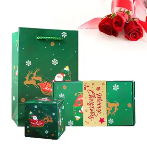 Luxury 12-Bounce Explosion Elegant Gift Box - Christmas Green Folding Bouncing Cash Envelope with Confetti, Unique Surprise Effect, Suitable for Proposal, Birthday & Holiday Celebrations