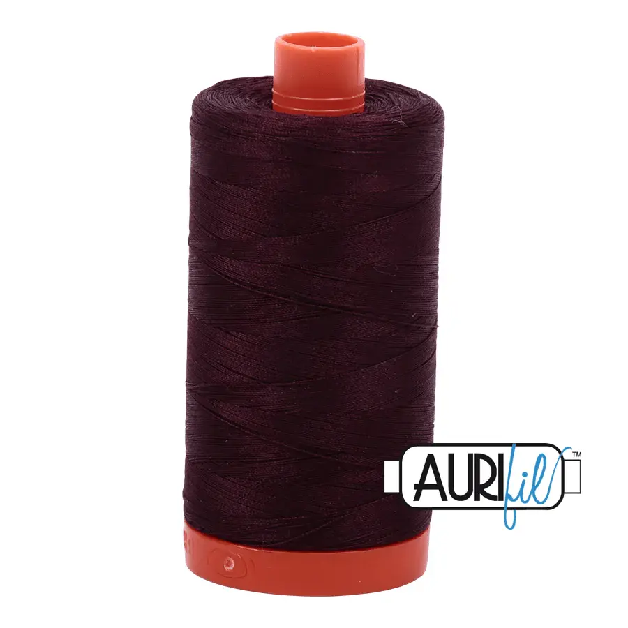 Aurifil 50wt Cotton Thread - A1050-2465 Very Dark Bark, 1422yd - Low Lint, Less Lint Buildup, Refined Finish - For Piecing, Heritage Quilting, Earthy Patchwork - Dependable Performance, Consistent Stitch Formation