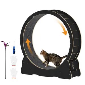 YODOLLA Cat Wheel for Indoor Cats, Large Quiet Cat Treadmill with Detachable Carpeted Runway, 41.3” Exercise Running Wheel for Pet’s Health and Entertainment, (L)