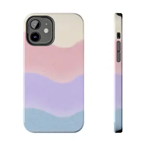 Soft Pastel Waves Tough Phone Case — Dreamy Minimalist Cream, Blush & Lavender