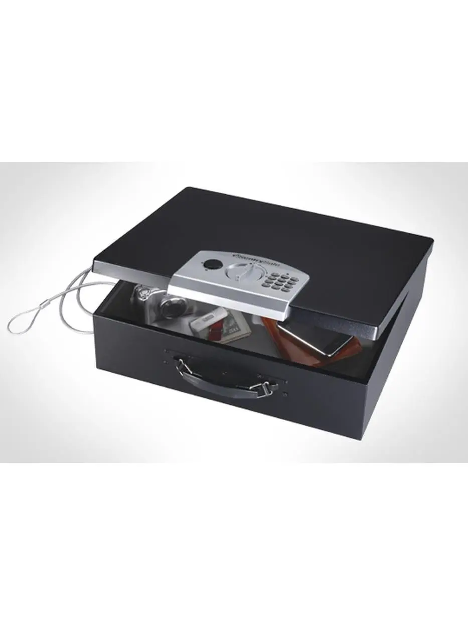 SentrySafe Portable Electronic Laptop Safe - Security, Automatic Locking, Personal-Safe, Lockable Lid, Modern Protection for Office & Computer Equipment Storage, Security Safes, Automatic Locking Safes