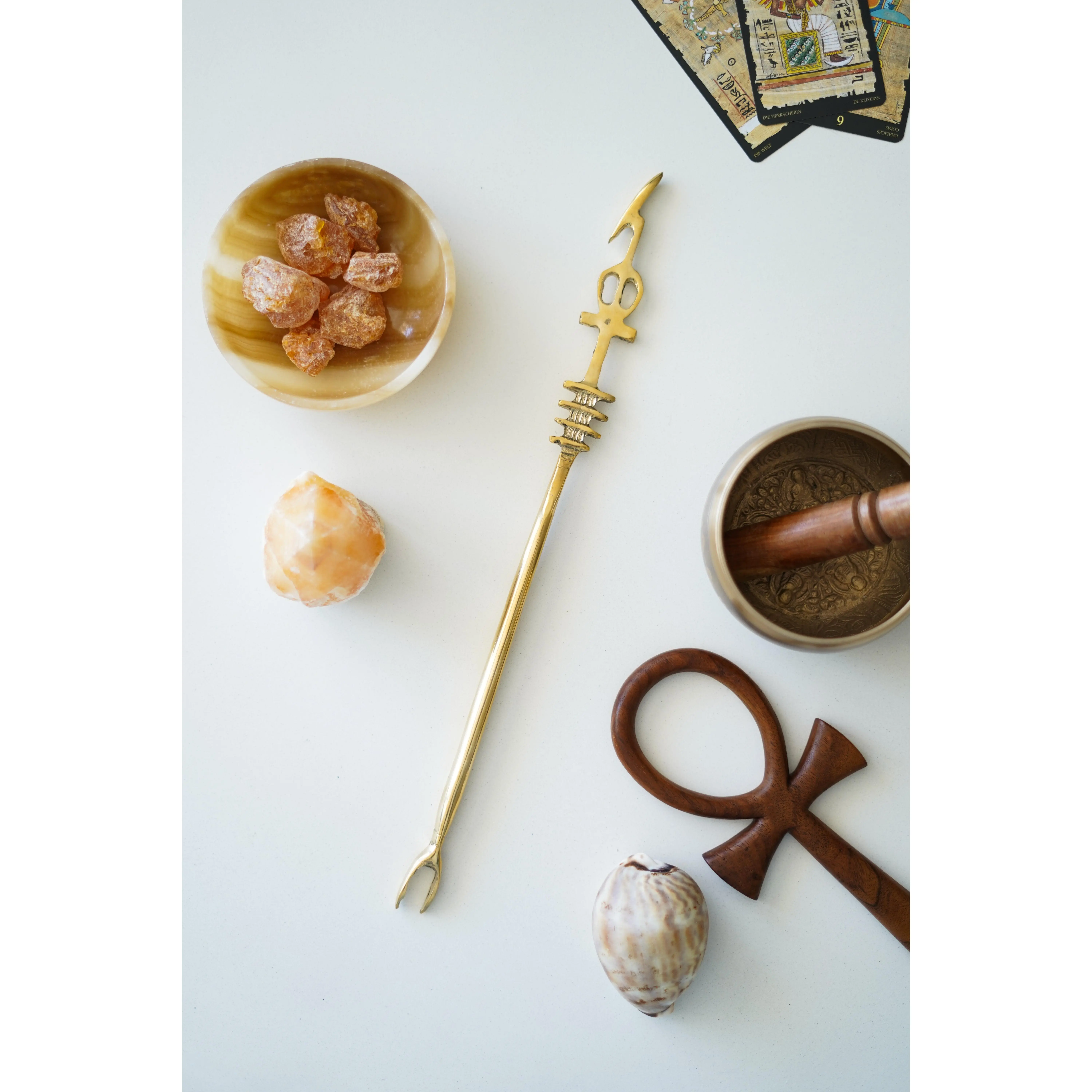 Uas Scepter with Djed and Ankh