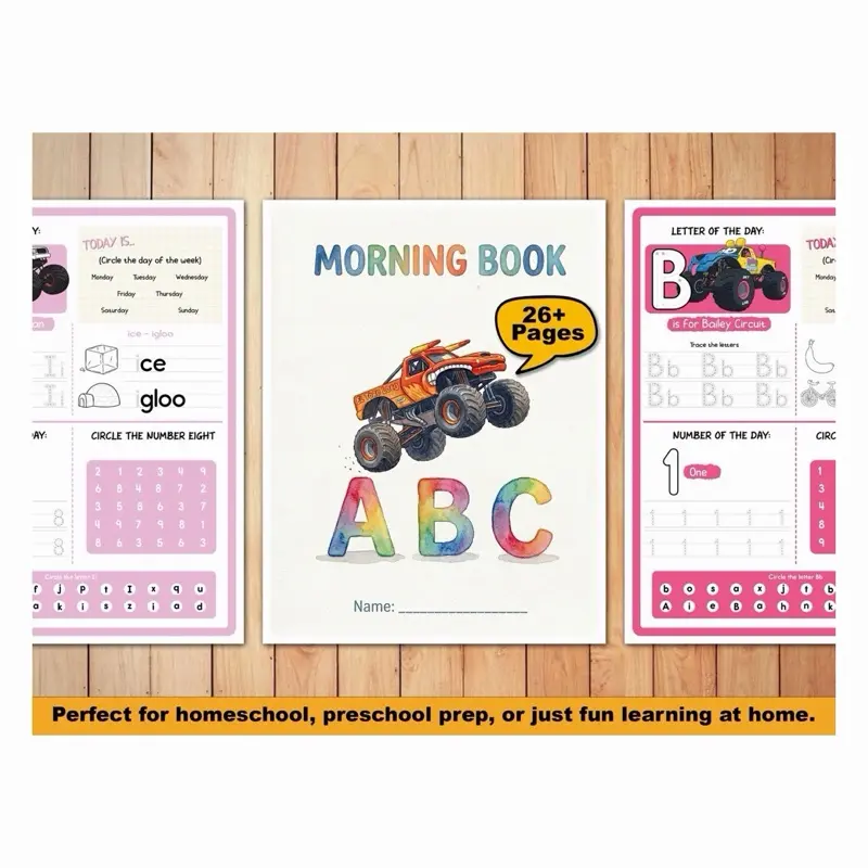 Morning Book Monster Truck Children's Early Learning Book