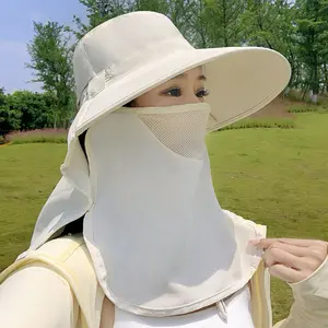 Outdoor Hooded Shawl Breathable Face Cover Sunscreen Mask Neck Protection Sun Hat Integrated Sun Hat UV Summer