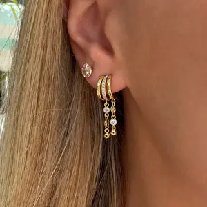 EVRY JEWELS Gold or Silver Plated Women's Glow-Up Earrings