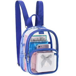 Mossio Clear Mini Backpack Stadium Approved, With Reinforced Straps & Front Pocket - Perfect for School, Security & Sporting